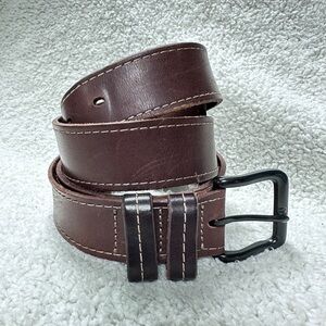 Wrangler Rugged Thick Genuine Top Stitched Leather Cowboy Western Belt  XL 46 48